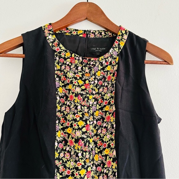 Rag & Bone 100% Silk Sleeveless Dress Floral Print Sz 6 - Picture 3 of 8
